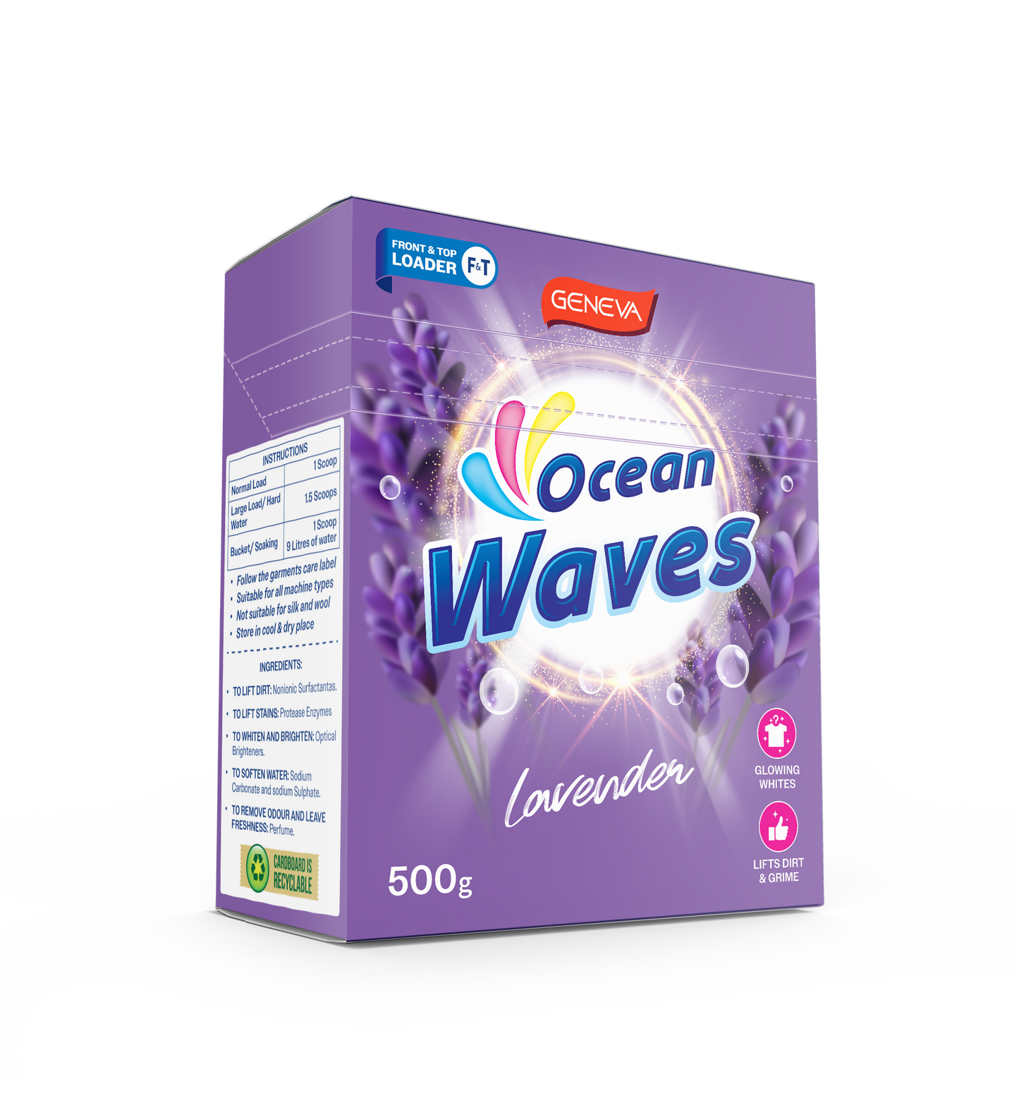 Geneva Ocean Waves Lavender 500g Laundry Powder (20 Per Outer)
