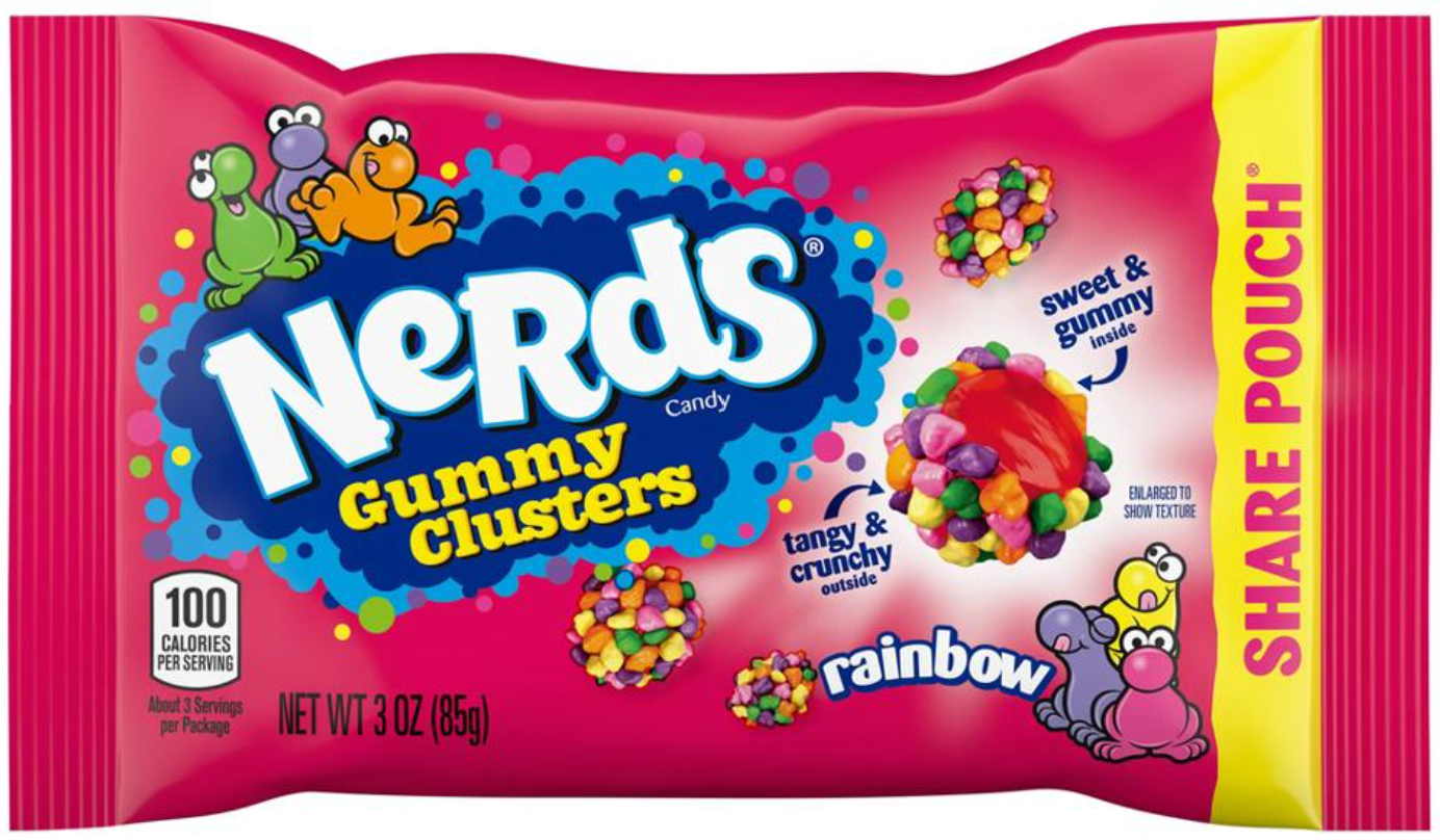 Nerds Gummy Clusters Rainbow Share Pouch 85g (12 Per Outer)