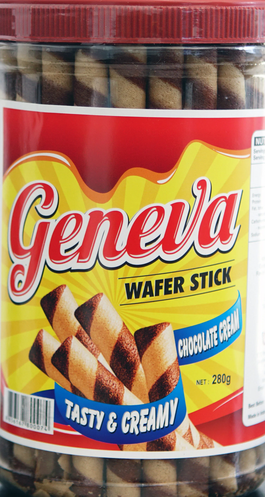 Geneva Chocolate Cream Wafer Sticks 280g (12 Per Outer)