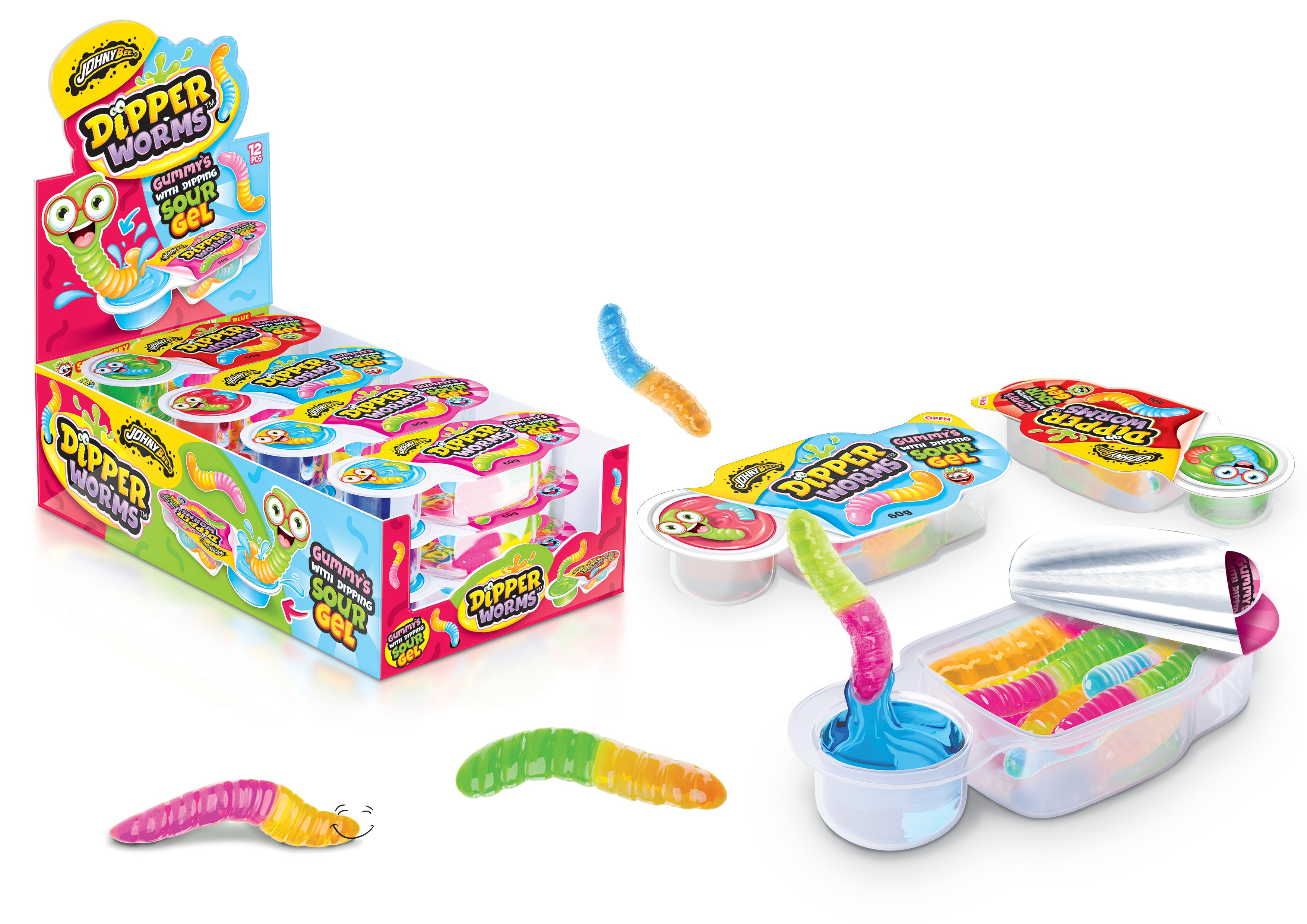 Johny Bee Dipper Worms 12pcs (1 Per Outer)