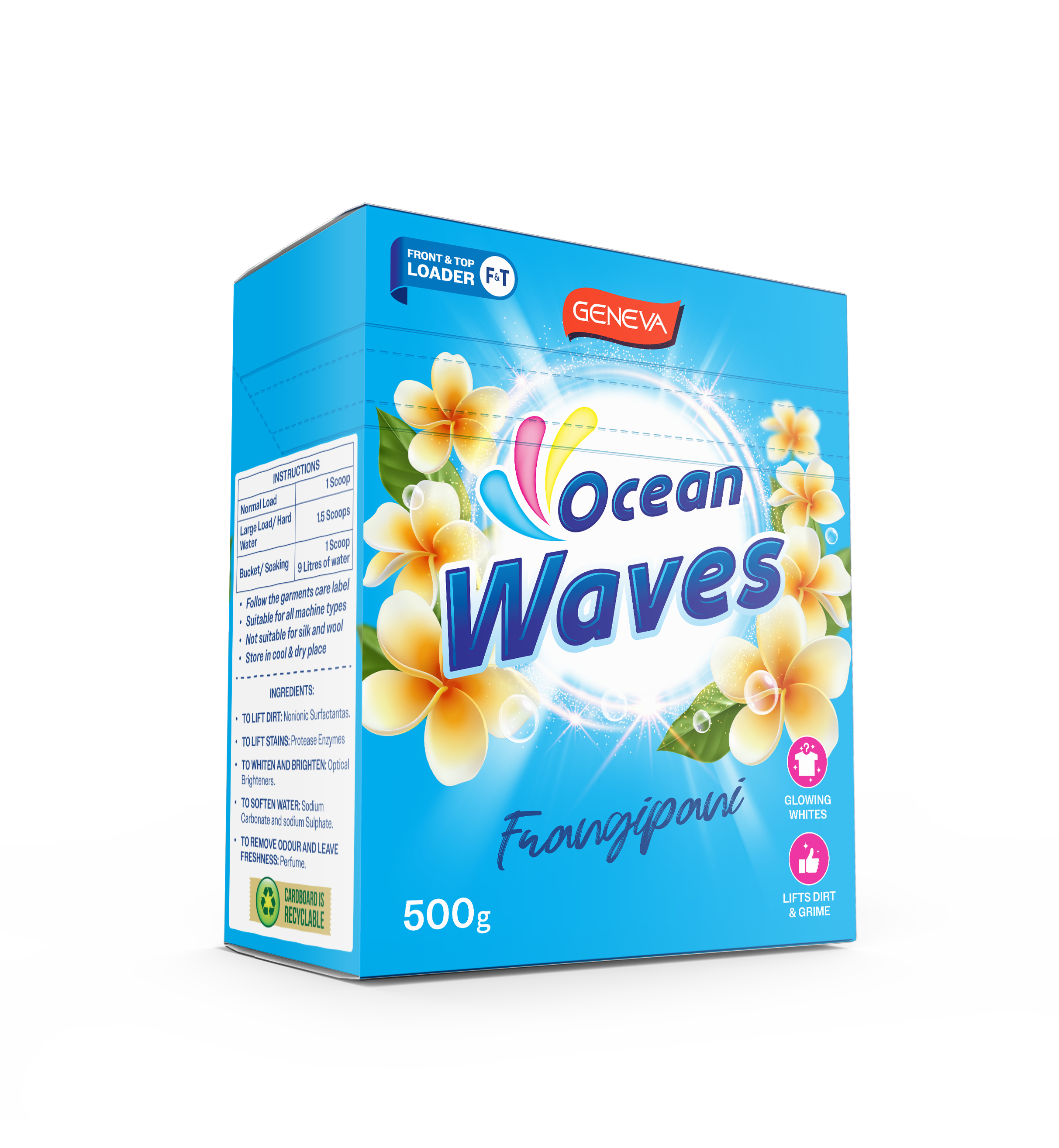 Geneva Ocean Waves Frangipani 500g Laundry Powder (20 Per Outer)