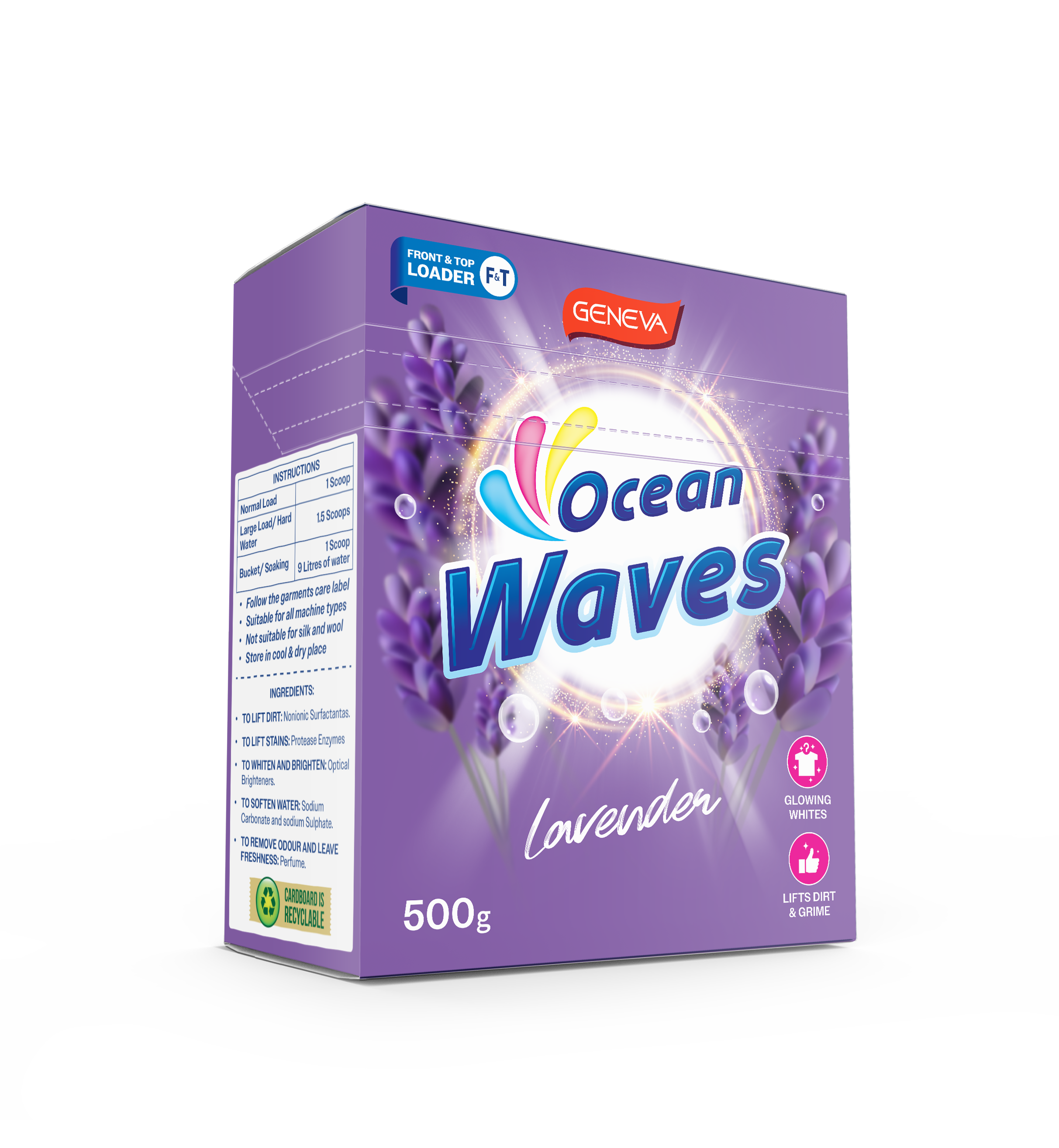 Geneva Ocean Waves Lavender 500g Laundry Powder (20 Per Outer)