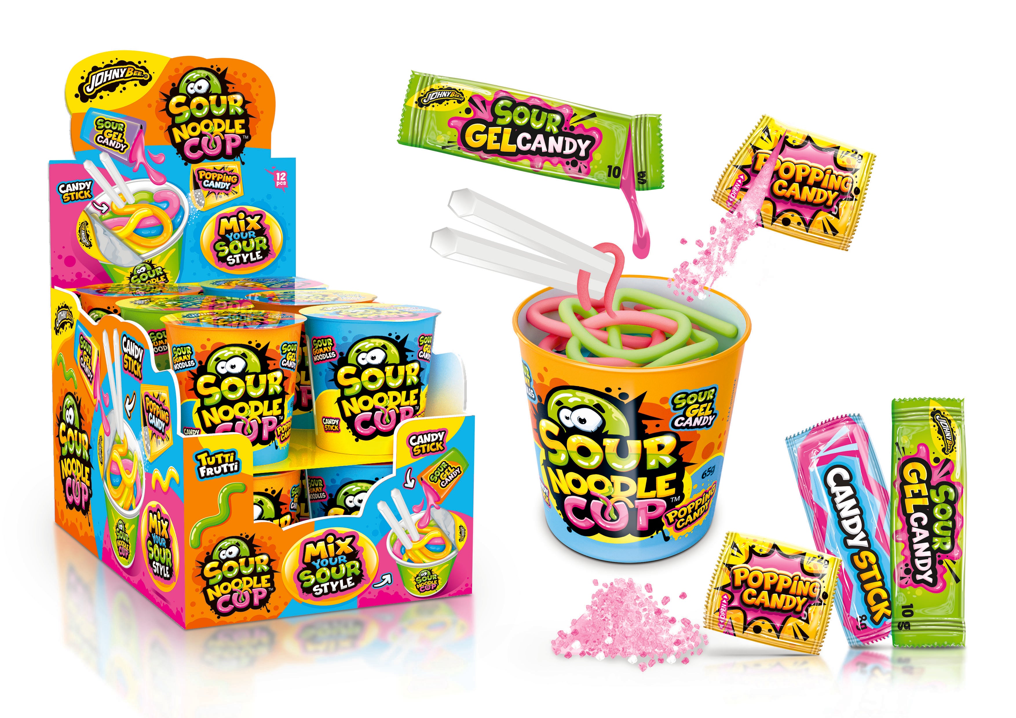 Johny Bee Sour Noodle Cup 12pcs (1 Per Outer)